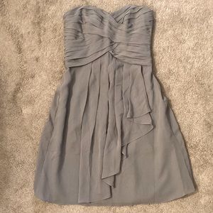 Chiffon Strapless Dress - Ruffle Detail